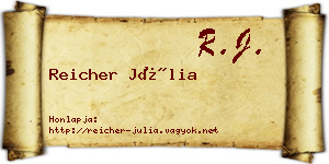 Reicher Júlia névjegykártya